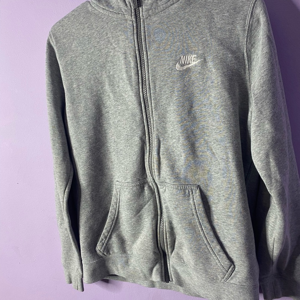 Grey nike zip up hoodie